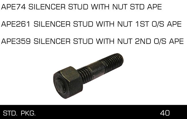 APE359 APE261 APE74 SILENCER STUD WITH NUT STD APE-1 ST 2ND APE359 APE261 APE74 SILENCER STUD WITH NUT STD APE-1 ST 2ND